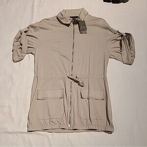 A/X ARMANI EXCHANGE Womens Zip Light Weight Layer top Lrg Beige